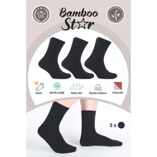 Bambu Erkek Yazlık Soket Klasik Uzun Düz Lacivert Çorap Dikişsiz Premium 3 Lü Paket