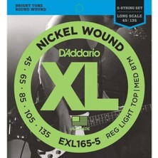 Daddarıo EXL165-5 Bass Gitar Tel Seti, 5 Telli, Xl, 45-105, Long Scale