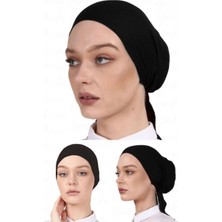 Eastern Prınce Eşarp Şal Bonesi Klasik 5 Adet Renkli Düz Dikişli Penye Arkadan Bağlamalı Iç Bone