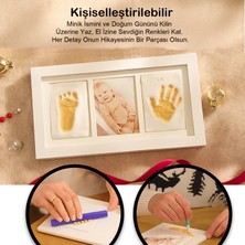 Bebek El Ayak Izi Seti – Kişiselleştirilebilir Kil Anı Çerçevesi | Yenidoğan Bebek Hediye ve Hatıra