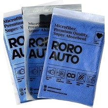 Roro Auto Alpler Mavi Mikrofiber Yıkama & Kurulama Seti Yıkama Eldiveni Cam Bezi Kurulama Havlusu