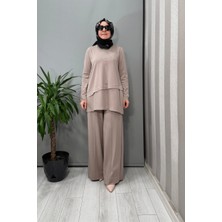 Miss Dalida Etek Ucu Cupro Asimetrik Kesim Triko Tunik Mink T25Y-6009