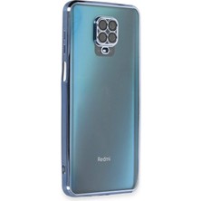 Newface Xiaomi Redmi Note 9 Pro Kılıf Razer Lensli Silikon - Açık Mavi Sptgl