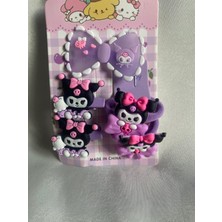 Kuromi Lastikli ve Çıt Çıtlı 5'li Çocuk Toka Seti Hediyelik Bayram Karne (1 Paket )