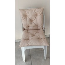4'lü Kombin Arkalıklı Pofidik Kare Sandalye Minderi 40 x 85 cm Bej