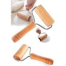 Belirtilmemiş Ahşap Saplı Rulo Hamur Açıcı Merdane Renkli Pürüzsüz Oklava Pizza Börek Açma Silindir