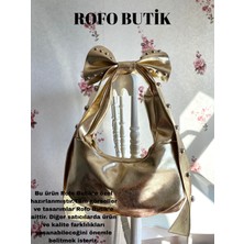 Rofo Butik Fiyonk ve Zımba Detay Kadın El ve Omuz Çantası