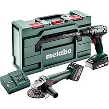 Metabo 685204500 Combo 2.4.3 Bs 18 Akülü Matkap + W 18 L 9-125 Akülü Avuç Taşlama Seti (1 Adet 4.0