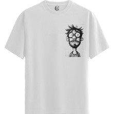 Color Luxe Sketchy Mind - %100 Pamuklu Erkek Beyaz Tişört - Premium Quality