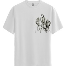Color Luxe Faded Voices - %100 Pamuklu Erkek Beyaz Tişört - Premium Quality