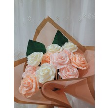 Gül Buketi, Italyan Krapon Kağıdıyla Yapılmış Gül Buketi, Anneler Günü Sevgililer Günü, Özel Günler Hediye Yapay Çiçek, Gift And Flowers