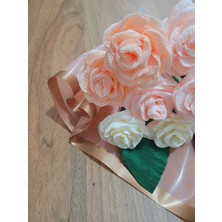 Gül Buketi, Italyan Krapon Kağıdıyla Yapılmış Gül Buketi, Anneler Günü Sevgililer Günü, Özel Günler Hediye Yapay Çiçek, Gift And Flowers