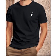 Unisex Pamuklu Sihirli Çizgi Ön Baskılı Tasarım Tshirt