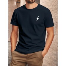 Unisex Pamuklu Sihirli Çizgi Ön Baskılı Tasarım Tshirt