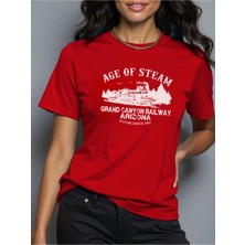 Unisex Age Of Steam Baskılı Tasarım Tshirt