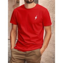 Unisex Pamuklu Sihirli Çizgi Ön Baskılı Tasarım Tshirt