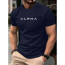 Unisex Alpha Ön Baskılı Tasarım Tshirt