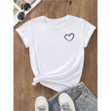Unisex Hearts Baskılı Tasarım Tshirt