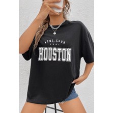 Unisex Houston Baskılı Tasarım T-Shirt