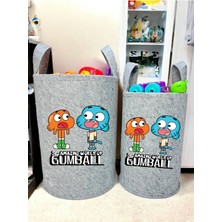 Unisex Gri Gumbal Büyük ve Orta Boy Bebek Çocuk Odası Oyuncak Çamaşır Sepeti