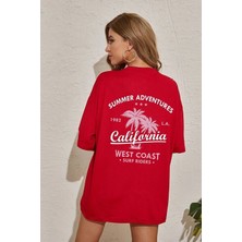 Unisex California Baskılı Tasarım Tshirt
