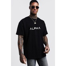 Unisex Alpha Baskılı Tasarım Tshirt
