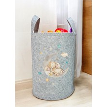Unisex Uykucu Fil Desenli Bebek Çocuk Odası Düzenleyici Saklama Kutusu Oyuncak Kirli Sepeti 50X40 cm