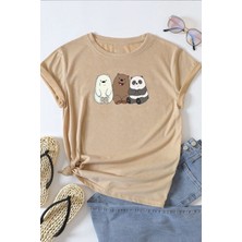 Unisex Kafadar Ayılar Baskılı Tasarım Tshirt