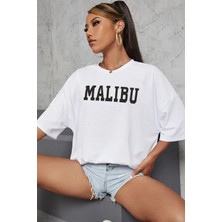 Unisex Malibu Baskılı Tasarım Tshirt