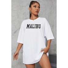Unisex Malibu Baskılı Tasarım Tshirt