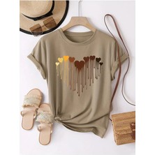 Trend Sizde Unisex Eriyen Kalpler Ön Baskılı Tasarım Tshirt