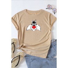 Unisex Sylvester Baskılı Tasarım T-Shirt