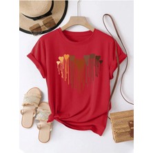Unisex Eriyen Kalpler Ön Baskılı Tasarım Tshirt