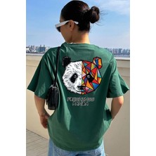 Unisex Panda Baskılı Tasarım T-Shirt