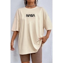 Unisex Nasa Baskılı Tasarım T-Shirt