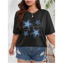 Unisex Pamuklu Eternal Light Ön Baskı Tasarım Kısa Kol Tshirt