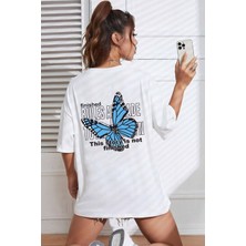 Unisex Kelebek Baskılı Tasarım Tshirt
