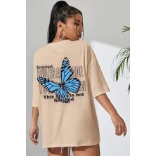 Unisex Kelebek Baskılı Tasarım Tshirt