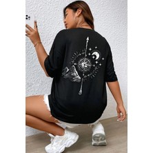 Unisex Pusula Baskılı Kısa Kol T-Shirt