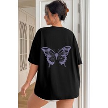 Unisex Butterfly Baskılı Kısa Kol T-Shirt