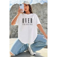 Unisex Over Thinking Baskılı Tasarım Tshirt