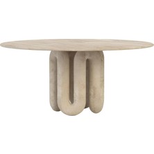 Snake 2 Traverten Yemek Masası - Standart (120CM x 75CM)
