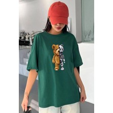 Unisex Boys Bear Baskılı Tasarım Tshirt