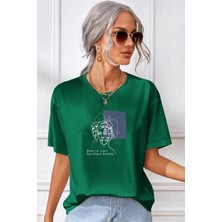 Unisex Minimal Line Drawing Baskılı Tasarım T-Shirt