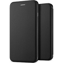 Microsonic Huawei P40 Lite Kılıf Ultra Slim Leather Design Flip Cover Siyah