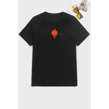 Unisex Ateş Avatar Baskılı Kısa Kol T-Shirt