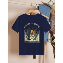 Unisex Pamuklu Arizona Ön ve Arka Baskılı Tasarım T-Shirt