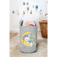 Unisex Uykucu Aydede Bebek Çocuk Odası Düzenleyici Saklama Kutusu Oyuncak Kirli Sepeti 40X35 cm