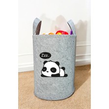 Unisex Panda Desenli Bebek Çocuk Odası Düzenleyici Saklama Kutusu Oyuncak Kirli Sepeti 40X35 cm