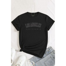 Unisex Los Angles Tasarım Kısa Kol Tshirt